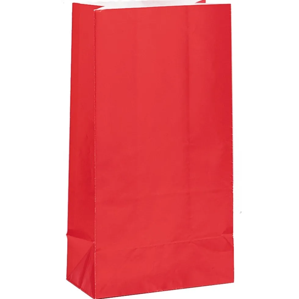 Kalaspåsar i papper - Röda 12-pack