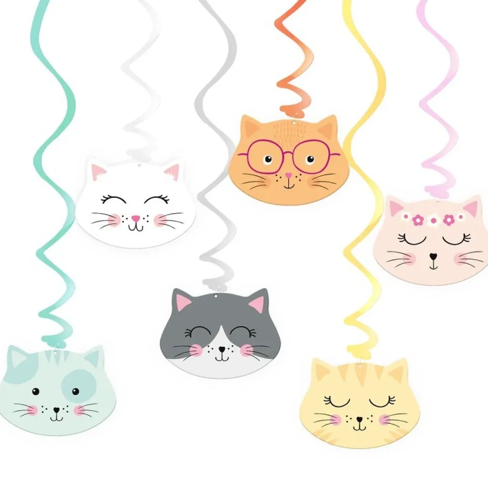 Katt Hängande dekorationer 6-pack