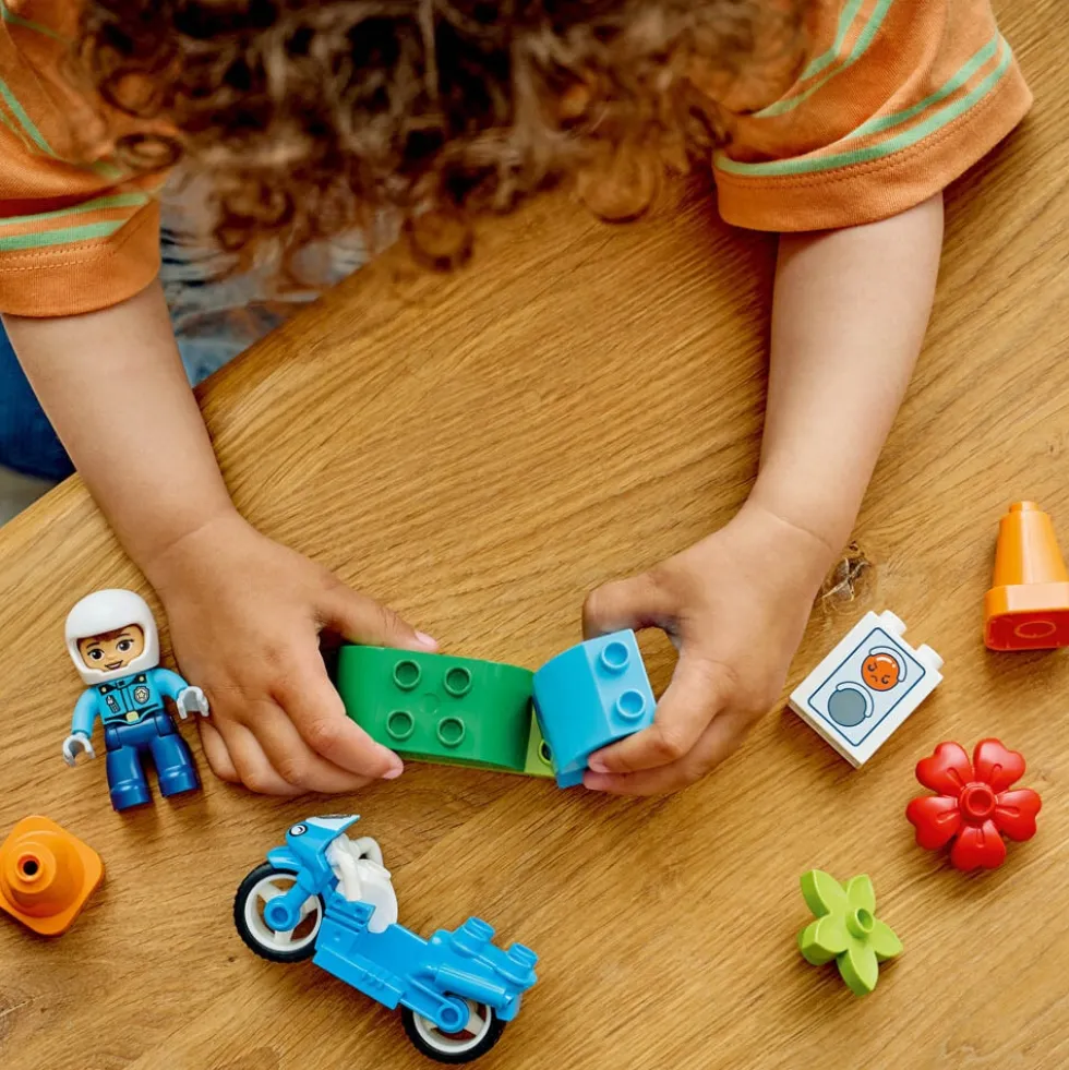 LEGO Duplo - Blå polismotorcykel 2+