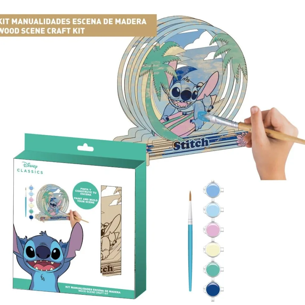 Lilo & Stitch 3D-figur i trä att måla