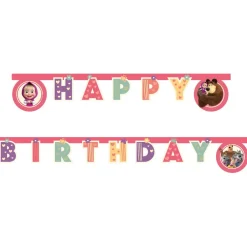 Masha och Björnen - Girlang Happy Birthday