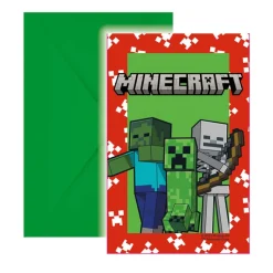 Minecraft - Inbjudningskort 6-pack