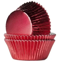 Muffinsformar - Röd folie 24-pack