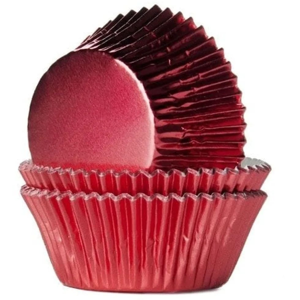 Muffinsformar - Röd folie 24-pack