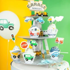 Muffinsställning Fordonsgarage 46 x 34 cm