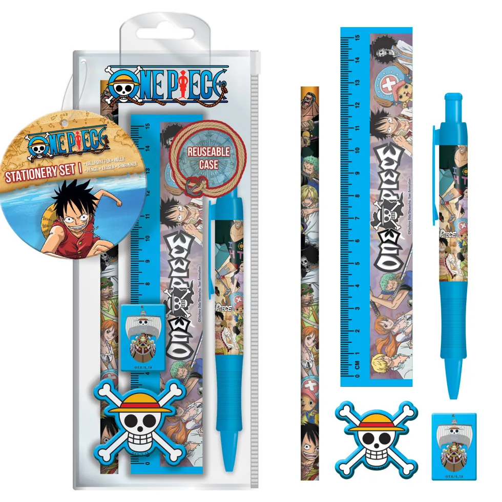 One Piece Skolset Blå 5 delar
