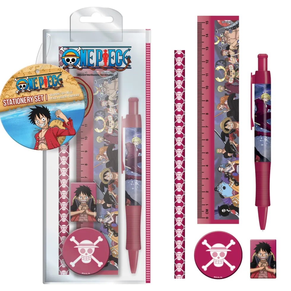 One Piece Skolset Röd 5 delar