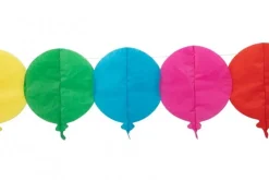 Pappersgirlang med regnbågsfärgade ballonger 6 meter