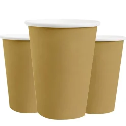 Pappmuggar 250 ml - Guld 10-pack