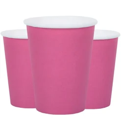 Pappmuggar 250 ml - Mörkrosa 10-pack