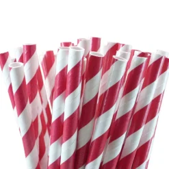 Pappsugrör - Randiga Röda 10-pack
