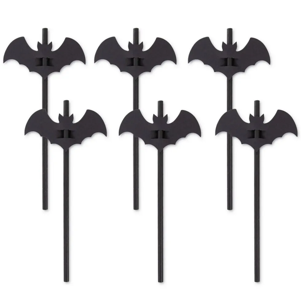 Pappsugrör Svarta Fladdermös 12-pack
