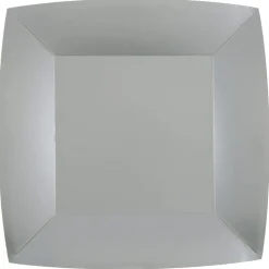 Papptallrikar Fyrkantiga 23 cm - Silver 10-pack