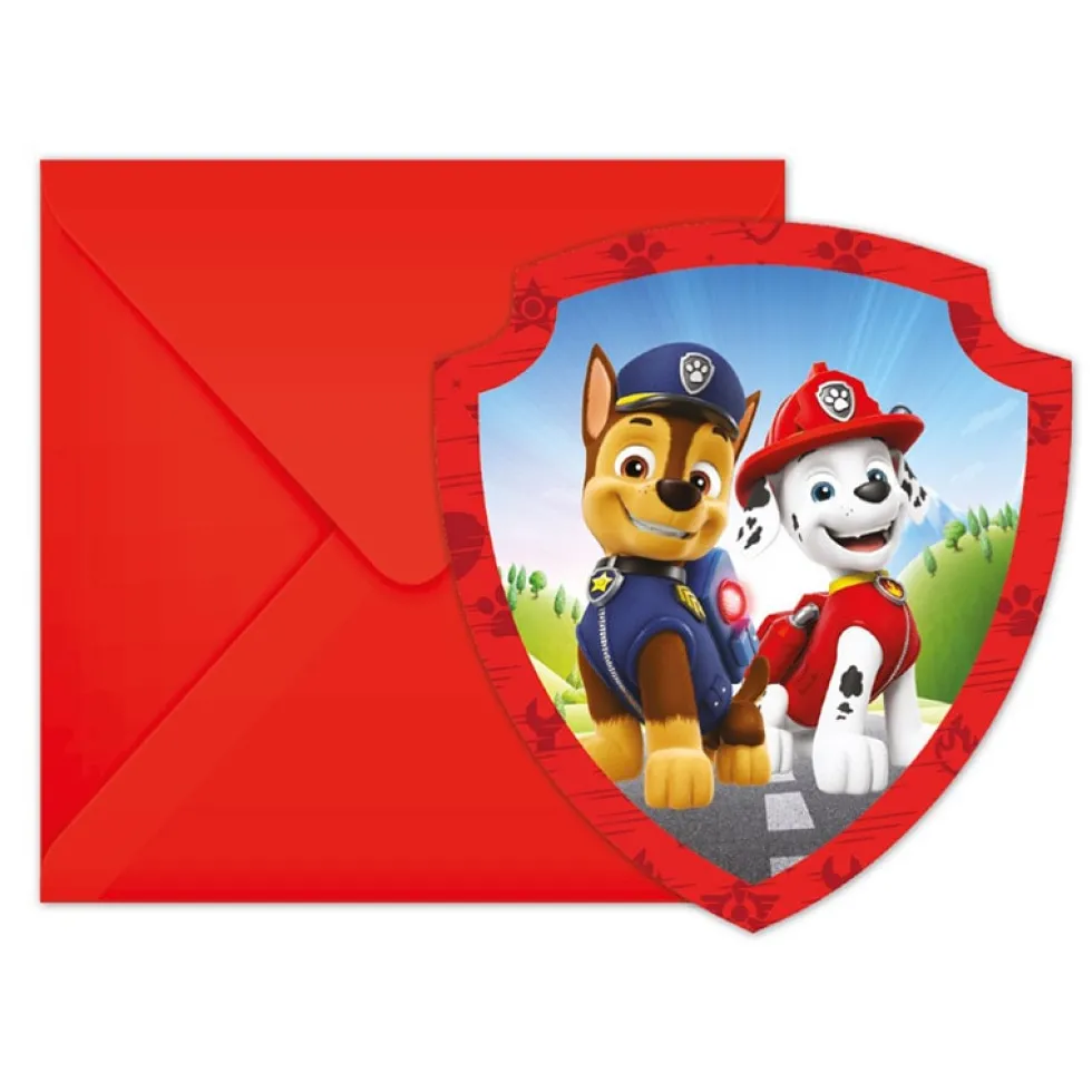 Paw Patrol - Inbjudningskort med kuvert 6-pack