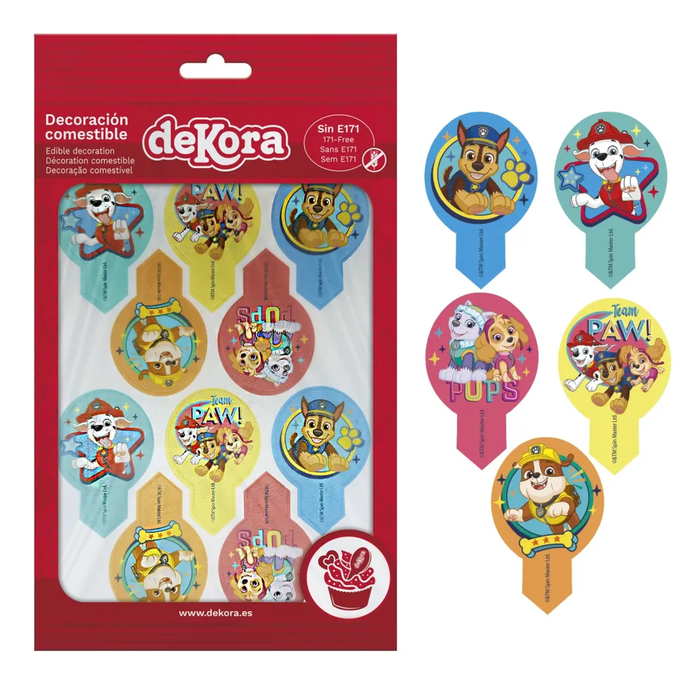 Paw Patrol - Muffinsdekorationer Oblat 20-pack