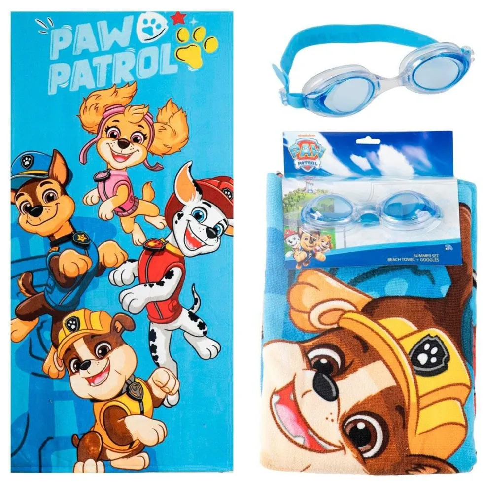 Paw Patrol Set med badhanduk och simglasögon