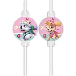 Paw Patrol Skye - Pappsugrör 4-pack