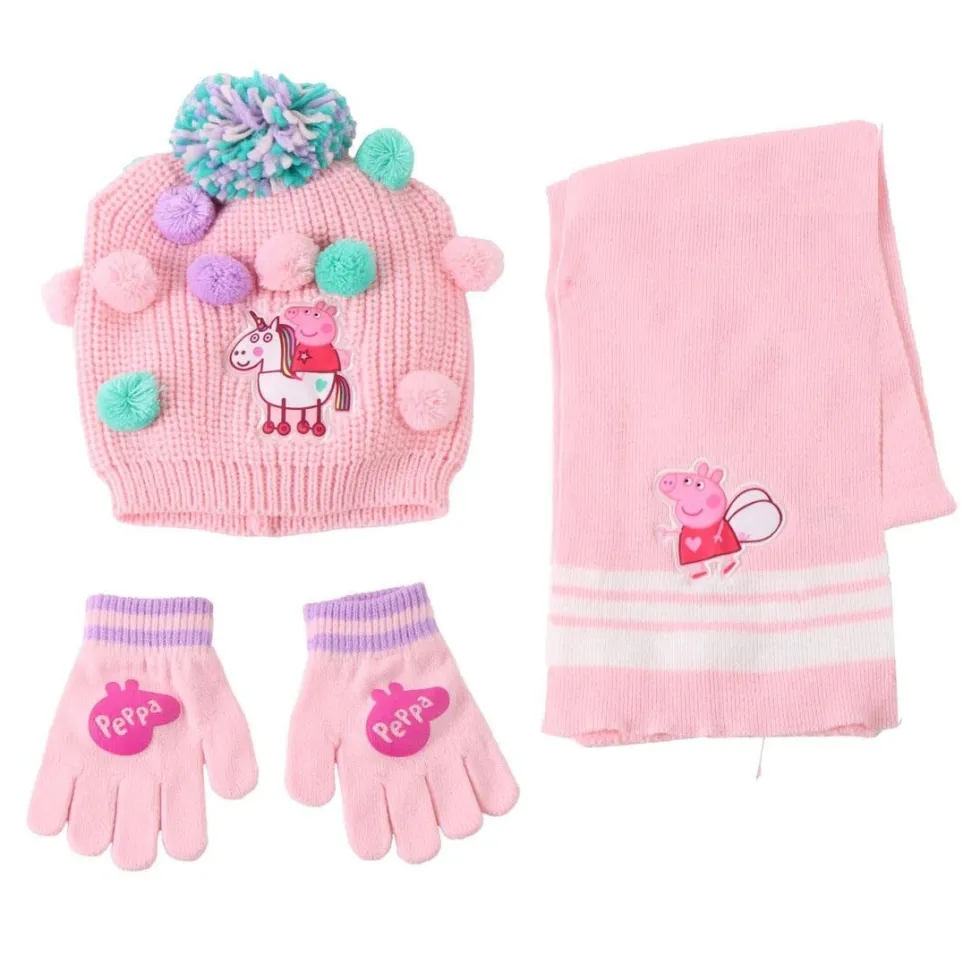 Peppa Pig - Mössa, halsduk och vantar
