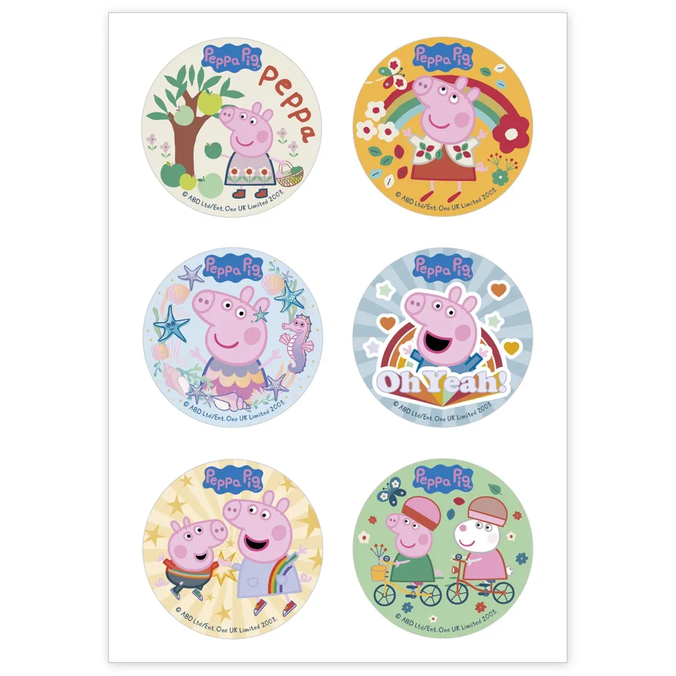 Peppa Pig Muffinsbilder Sugarpaste 6-pack