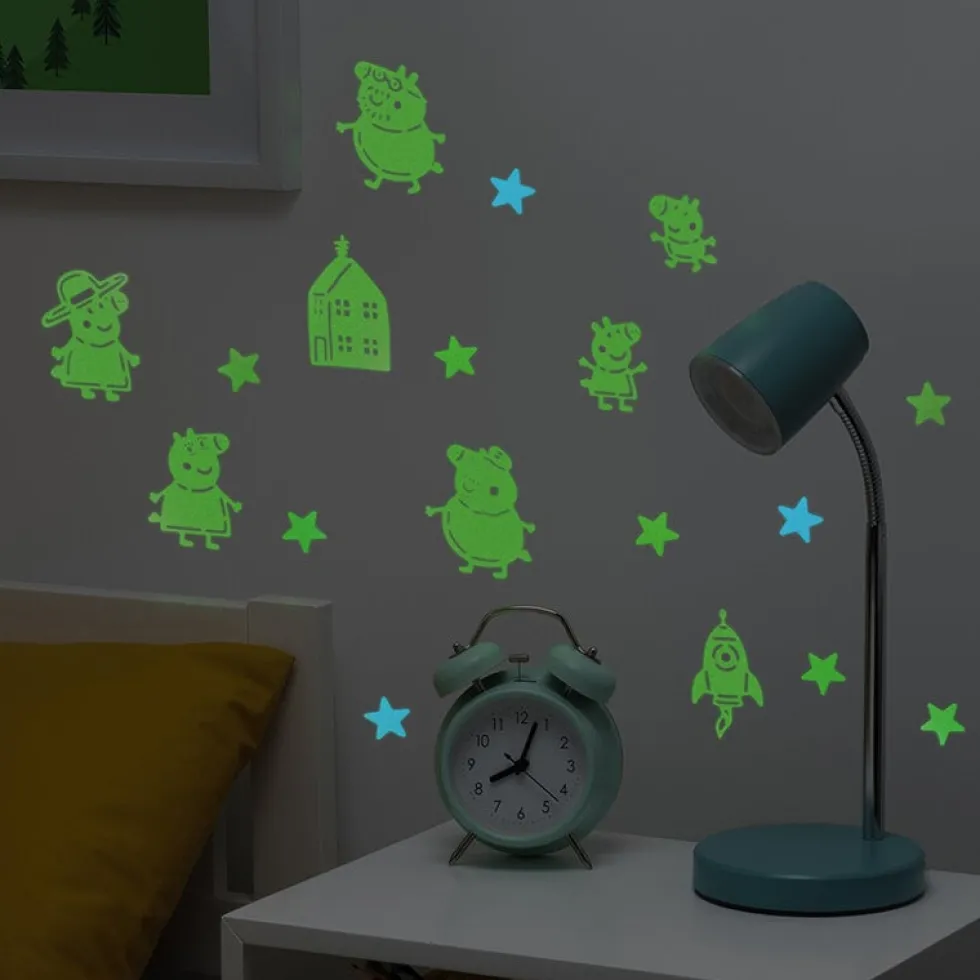 Peppa Pig Väggdekorationer - Lyser i mörker (208 st.)