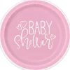 Pink Heart Babyshower - Tallrikar 8-pack
