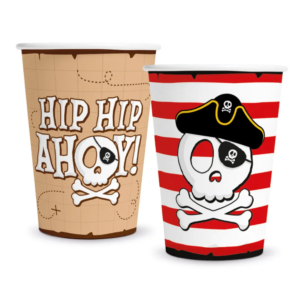 Pirate Hip Hip Ahoy Pappmuggar 8-pack