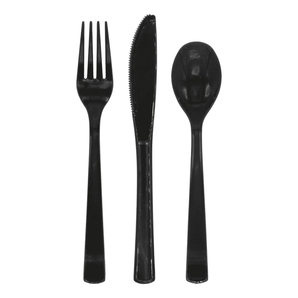 Plastbestick Svart 18-pack