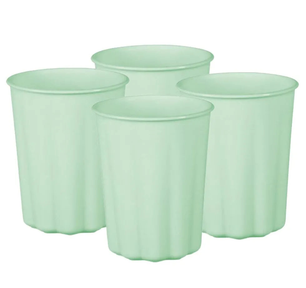 Plastmuggar, Pastellgröna 220 ml 4-pack