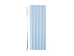 Plastsugrör, Pastellblå 23 cm 12-pack