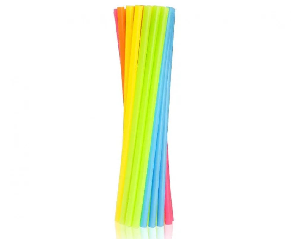 Plastsugrör Regnbågsfärgade 10-pack