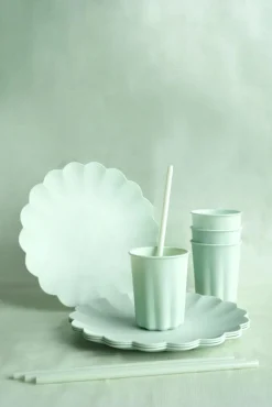 Plasttallrikar, Pastellgröna 22 cm 4-pack