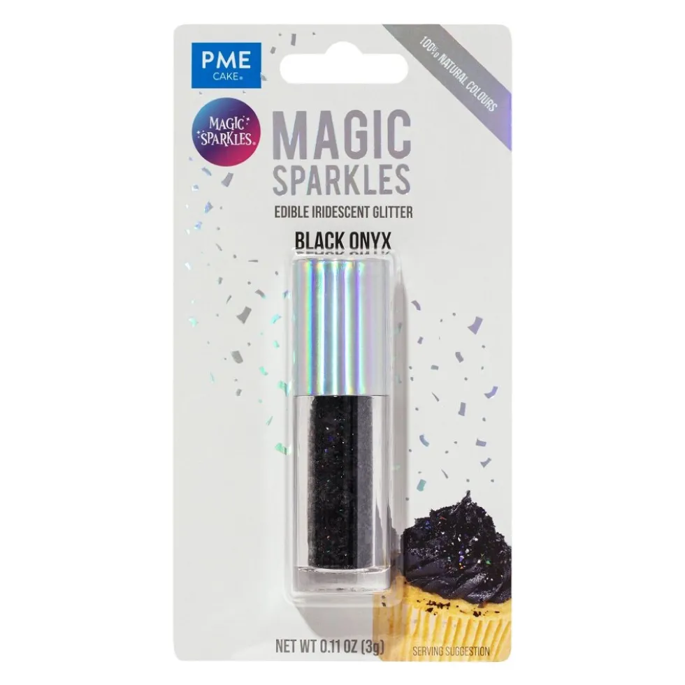 PME Ätbara Glitterflingor, svart onyx