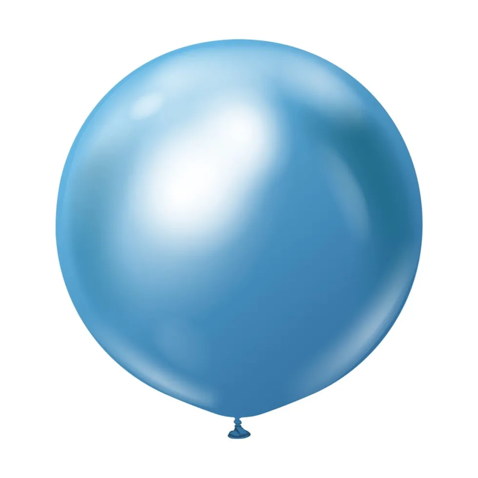 Premium Latexballonger Blå Chrome 60 cm 2-pack