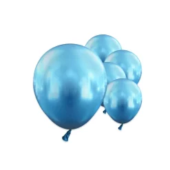 Premium Latexballonger Blå Chrome 13 cm 25-pack