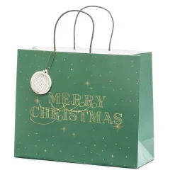 Presentpåse Merry Christmas Grön