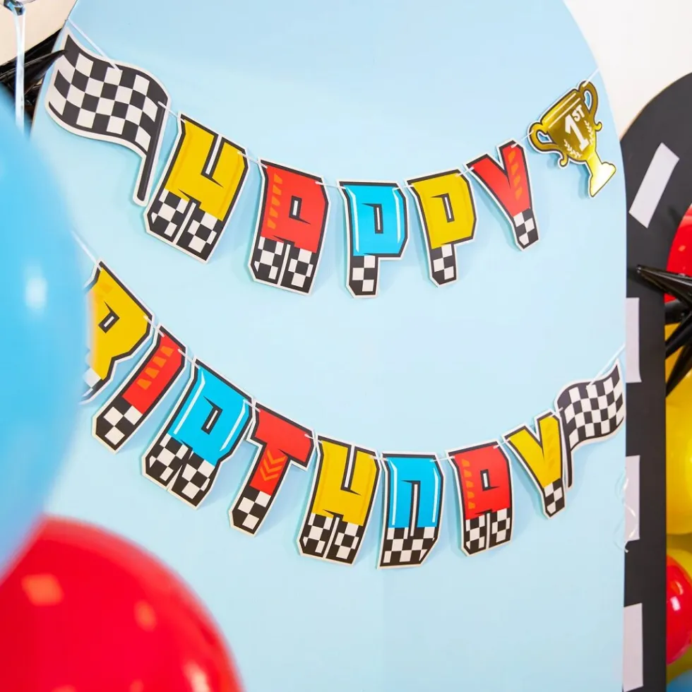 Racing Car Girlang Happy Birthday 220 cm