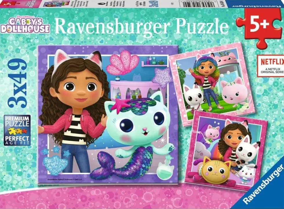 Ravensburger Pussel - Gabby's Dollhouse 3x49 bitar