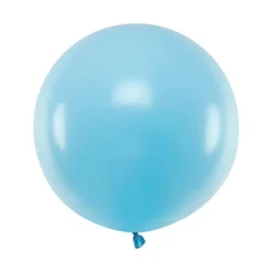 Rund ballong, Pastell ljusblå 60 cm (styckvis)