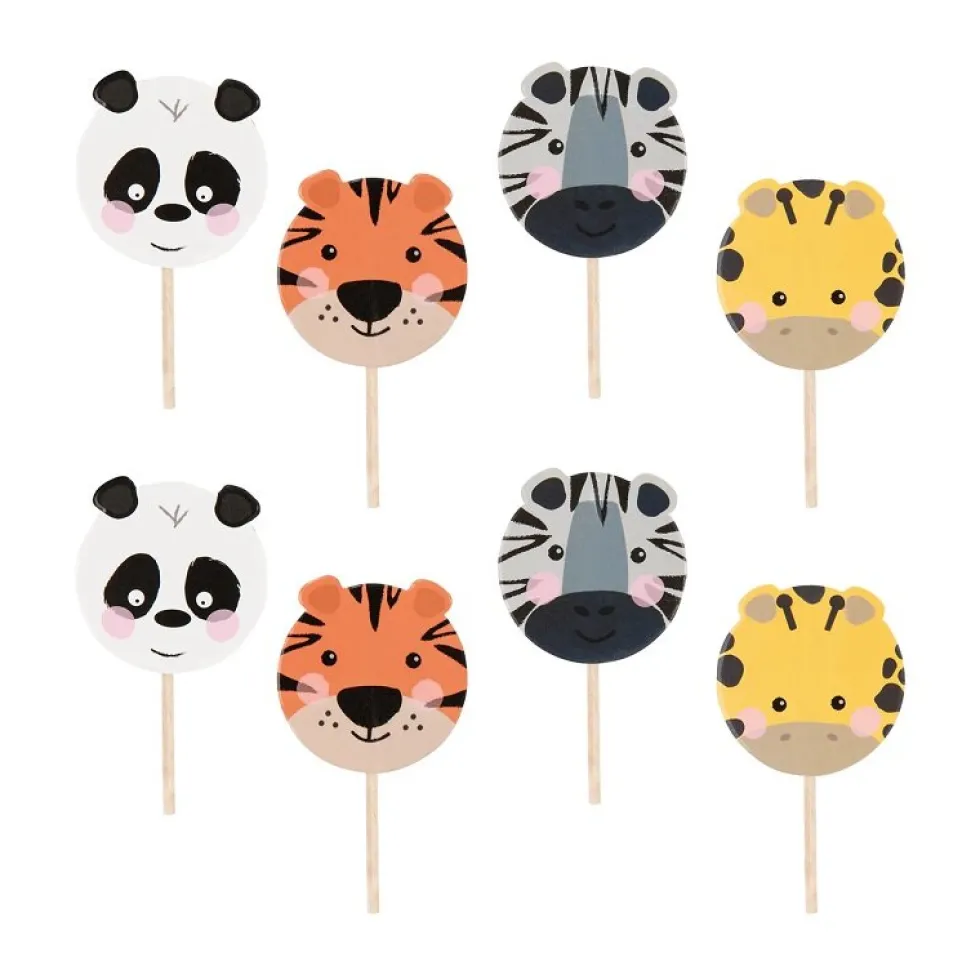 Safaridjur Cake Toppers 8-pack