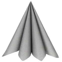Servetter Premium Textilstruktur 40 cm - Silver 20-pack