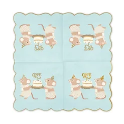 Servetter 1-årskalas Blå Möss 12-pack
