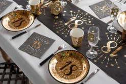 Servetter Svart & Guld 40-årsfest 10-pack
