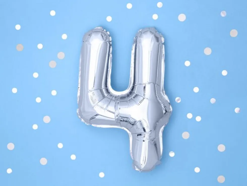 Sifferballonger i Silver 35 cm
