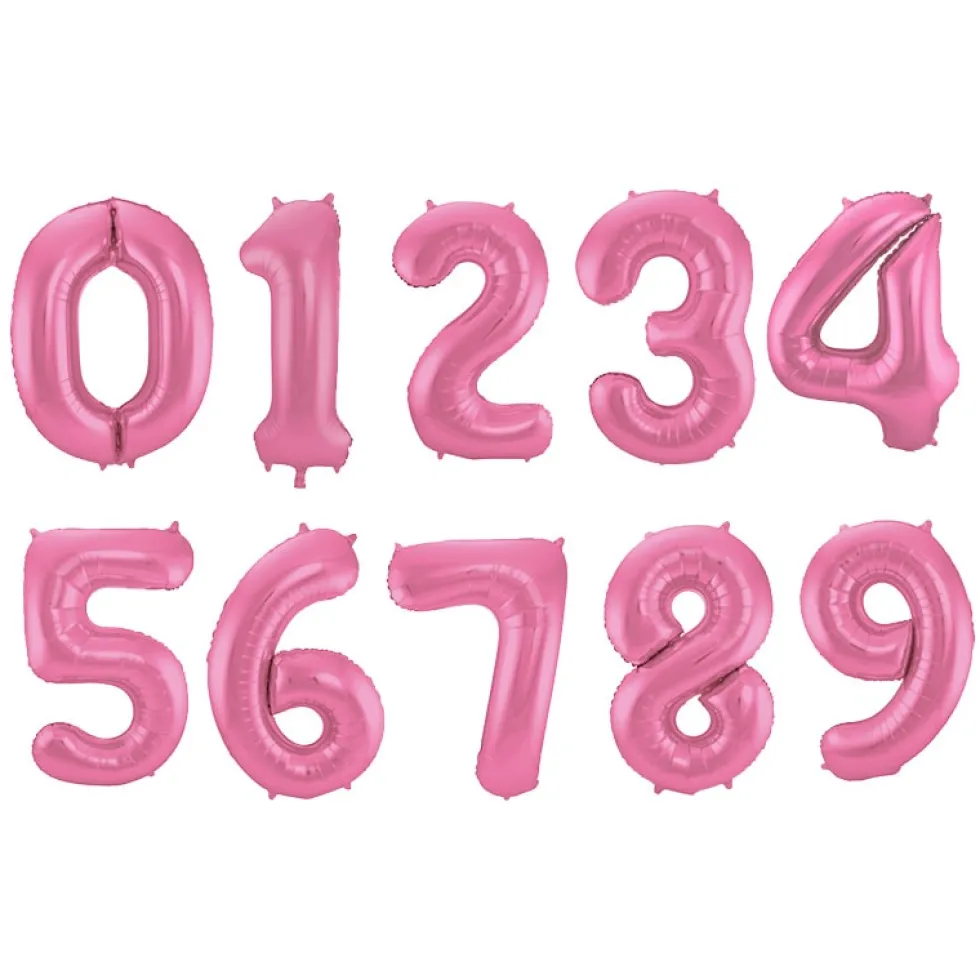 Sifferballonger Matt Rosa 86 cm