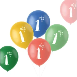 Sifferballonger 1 år, 6-pack