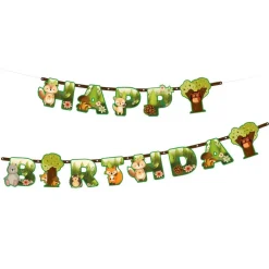 Skogsvänner - Girlang Happy Birthday 210 cm