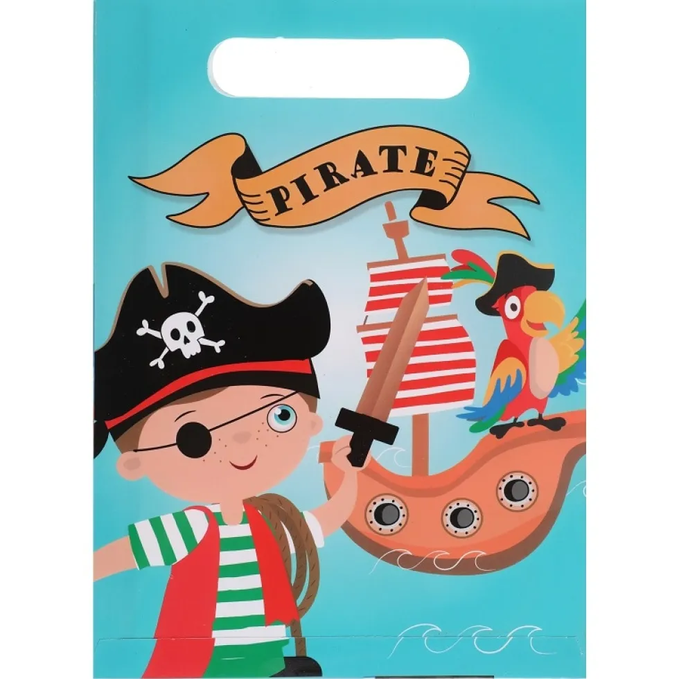 Små Pirater - Kalaspåsar i lyxigt papper 10-pack