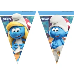 Smurfarna Flaggirlang av papper 230 cm