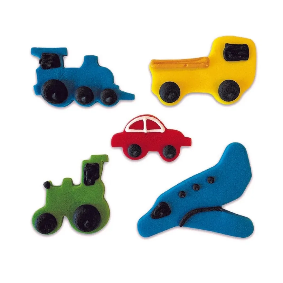 Sockerdekorationer Fordon 5-pack