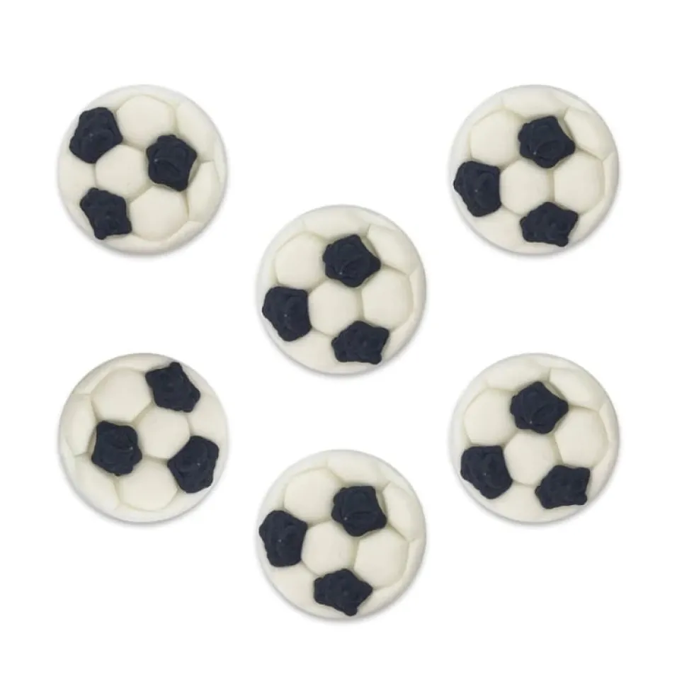 Sockerdekorationer Fotbollar 6-pack